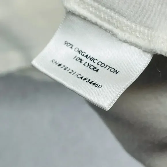 EILEEN FISHER Top XL Stretch Organic Cotton Jersey Round Neck Off White USA - Picture 9 of 12